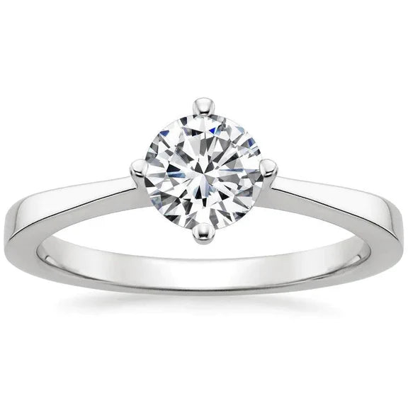 Alliance Solitaire Naturel Diamant Taille Rond 1 Carat 4 Griffes