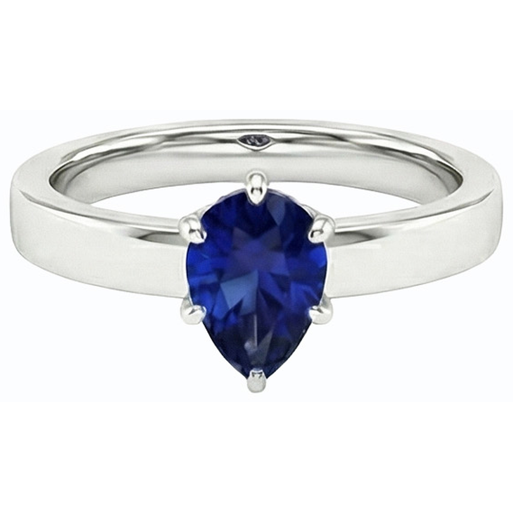 naturel pear diamant 1carats alliance vue de profil