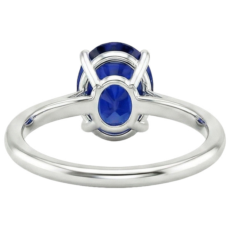 Alliance Solitaire Or Blanc Saphir Bleu 3 Carats
