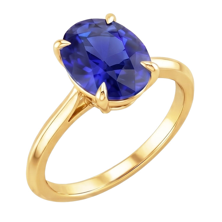 Alliance Solitaire Or Jaune Saphir Sri Lanka 2.50 Carats