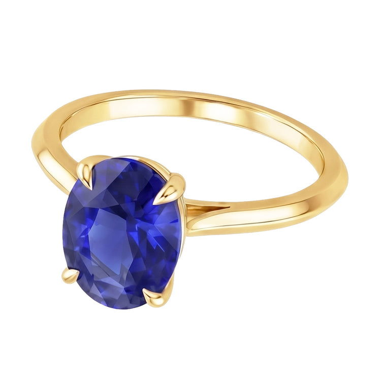 Alliance Solitaire Or Jaune Saphir Sri Lanka 2.50 Carats