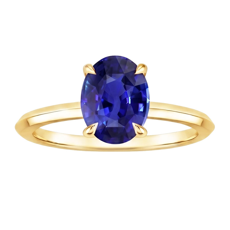 Alliance Solitaire Or Jaune Saphir Sri Lanka 2.50 Carats