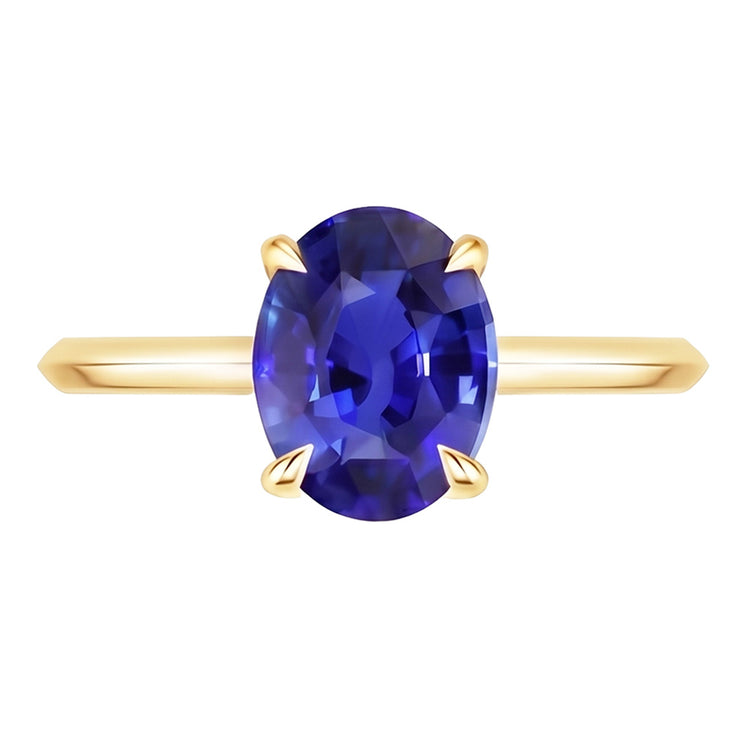 Alliance Solitaire Or Jaune Saphir Sri Lanka 2.50 Carats