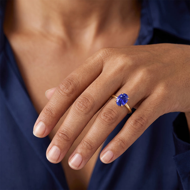 Alliance Solitaire Or Jaune Saphir Sri Lanka 2.50 Carats