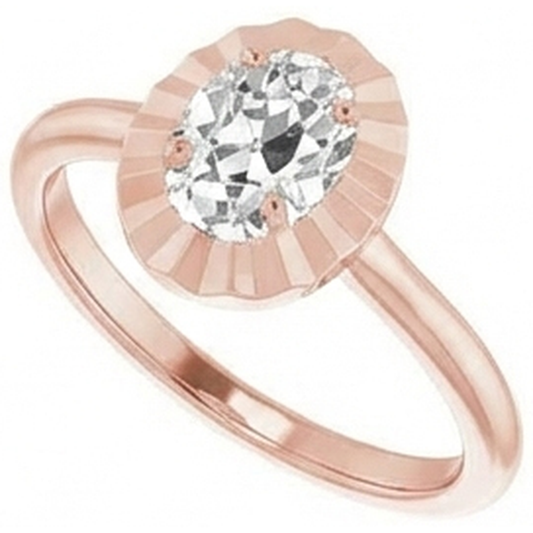 Alliance Solitaire Ovale Vieux Mineur Véritable Diamant 3.25 Carats Bijoux Femme