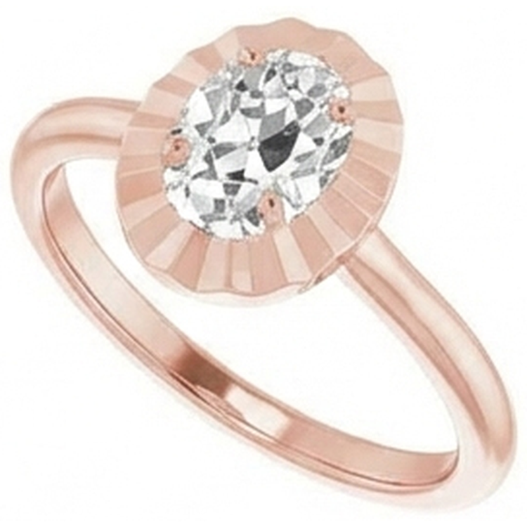 Alliance Solitaire Ovale Vieux Mineur Véritable Diamant 3.25 Carats Bijoux Femme