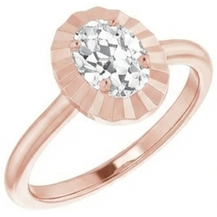 Alliance Solitaire Ovale Vieux Mineur Véritable Diamant 3.25 Carats Bijoux Femme