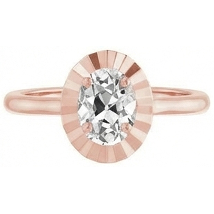 Alliance Solitaire Ovale Vieux Mineur Véritable Diamant 3.25 Carats Bijoux Femme