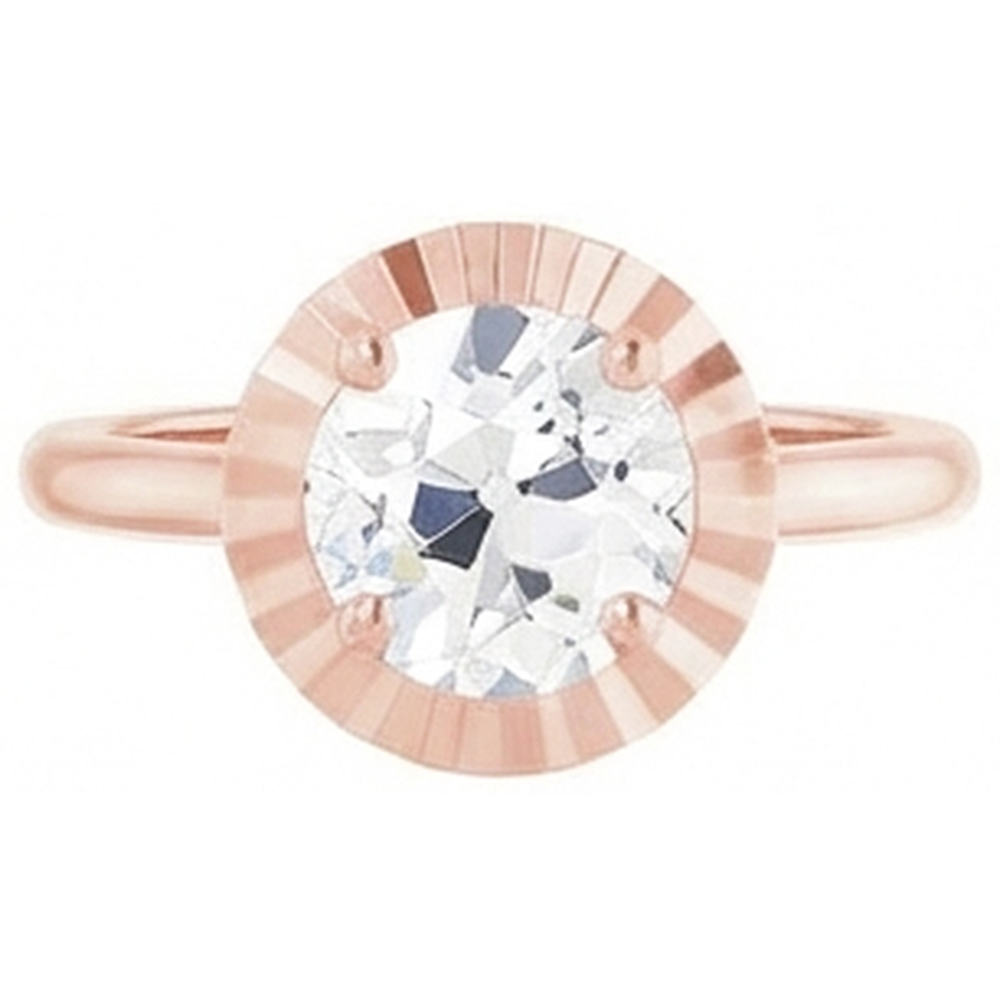 naturel round diamant 3carats alliance vue de dessus
