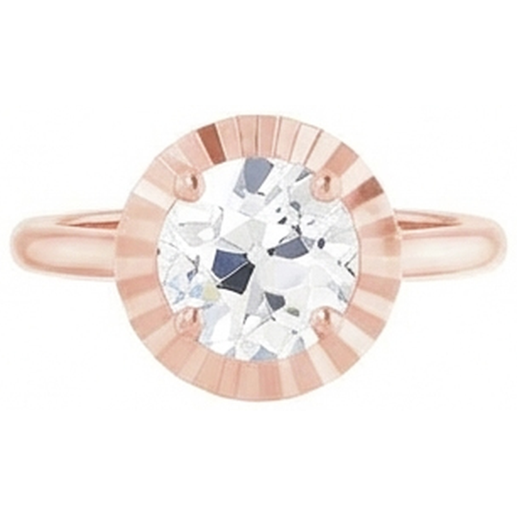 naturel round diamant 3carats alliance vue de dessus