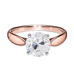 Alliance Solitaire Ronde Vieux Mineur Véritable Diamant 1.50 Carats