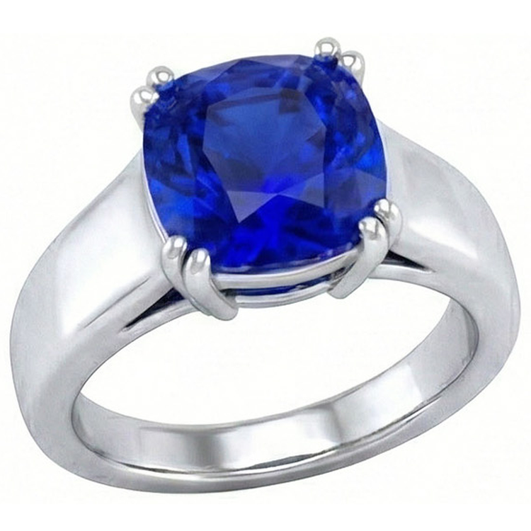 Alliance Solitaire Saphir Ceylan 1.80 Ct Or Blanc