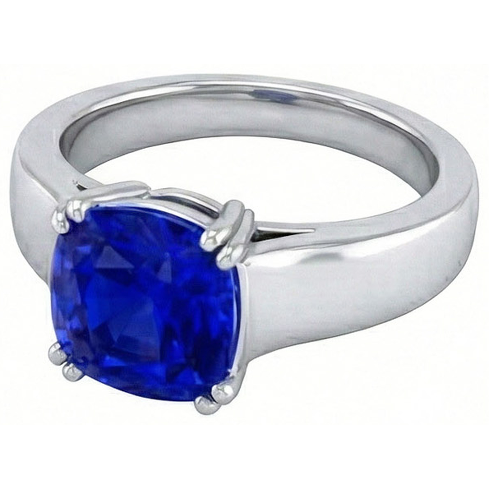 Alliance Solitaire Saphir Ceylan 1.80 Ct Or Blanc