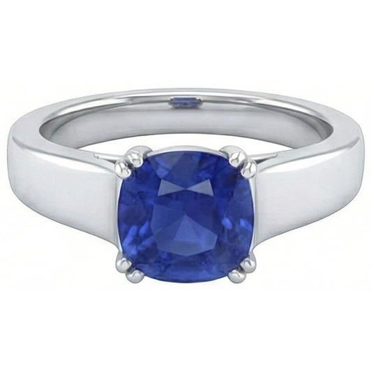 Alliance Solitaire Saphir Ceylan 1.80 Ct Or Blanc