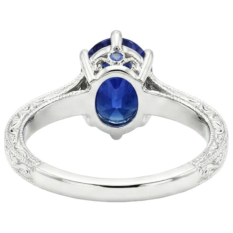 Alliance Solitaire Style Antique Saphir Ceylan 2 Carats
