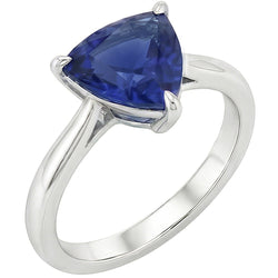 Alliance Solitaire Trillion Saphir Bleu Profond 1.50 Carats