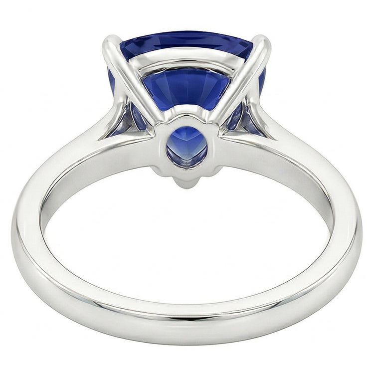 Alliance Solitaire Trillion Saphir Bleu Profond 1.50 Carats