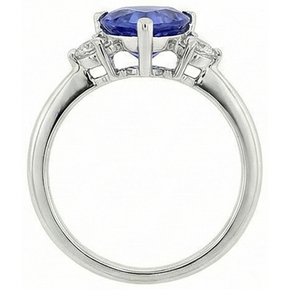 naturel trillion diamant 5.01carats alliance vue de profil