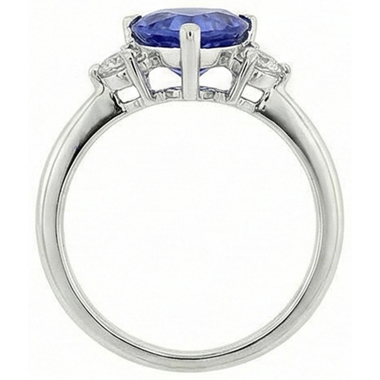 naturel trillion diamant 5.01carats alliance vue de profil