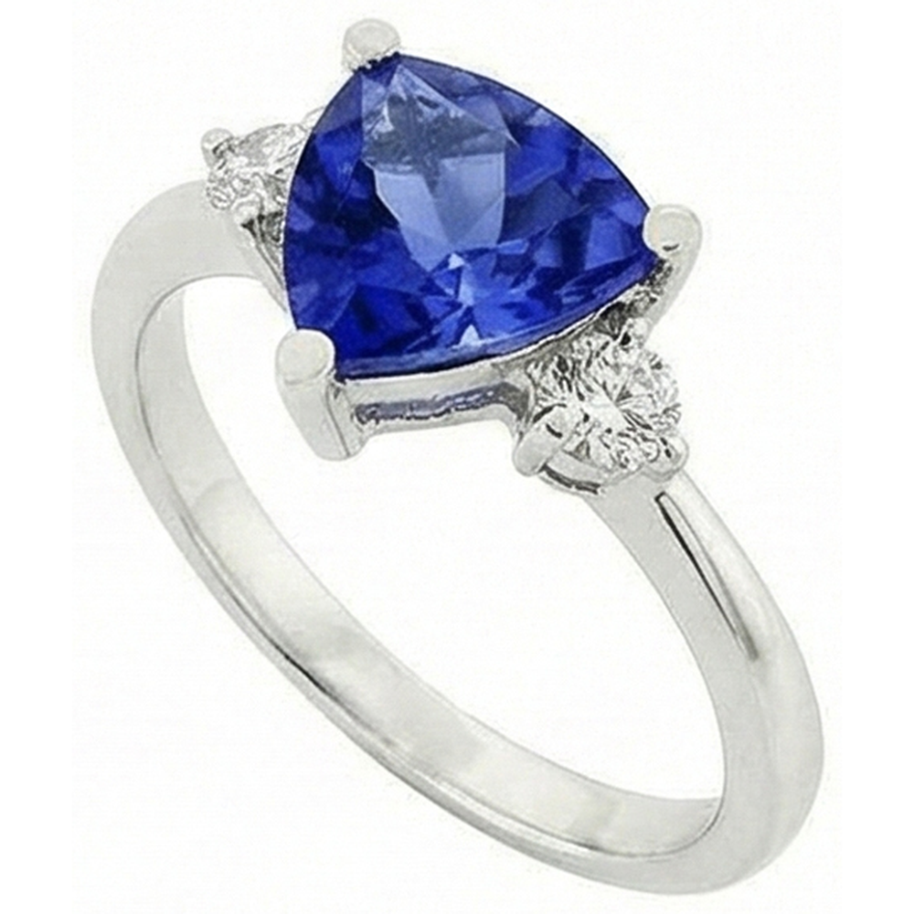 naturel trillion diamant 5.01carats alliance détail rapproché