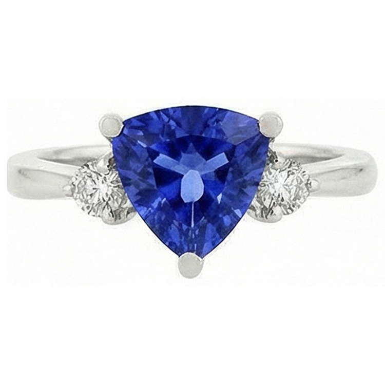 naturel trillion diamant 5.01carats alliance angle de côté