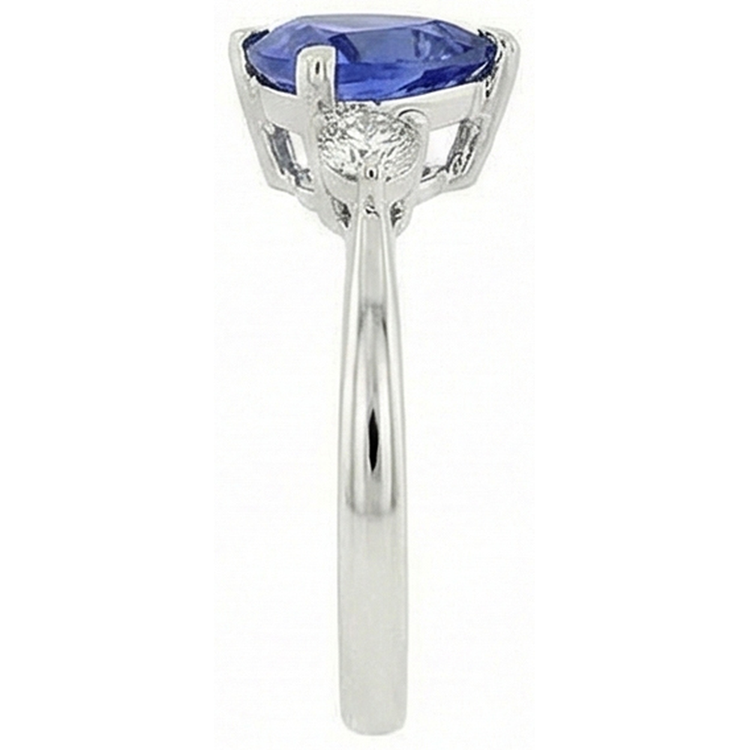 naturel trillion diamant 5.01carats alliance vue de dessus