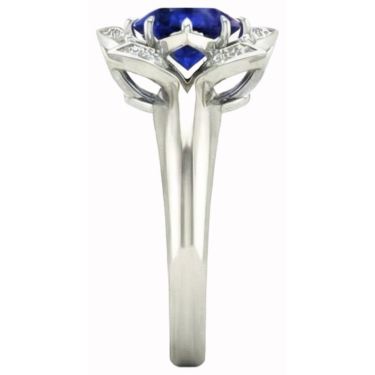 Alliance Sri Lanka Saphir & Diamant Naturels Extraits des Mines ( et non cultivés en laboratoire ) 2.50 Carats Or Blanc 14K