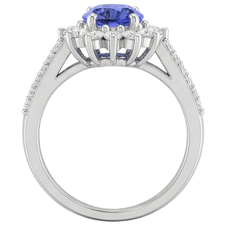 Alliance Tanzanite Et Diamants 4.75 Carats Or Blanc