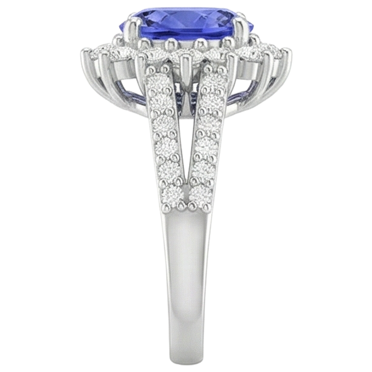 Alliance Tanzanite Et Diamants 4.75 Carats Or Blanc