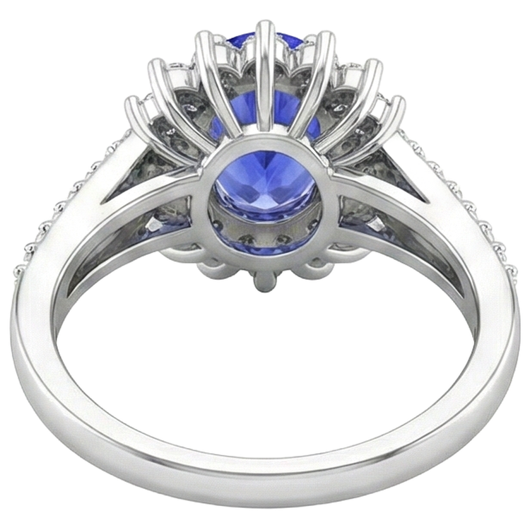 Alliance Tanzanite Et Diamants 4.75 Carats Or Blanc