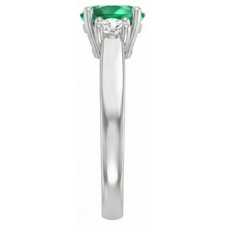 Alliance Trois Pierres 10.50 Carats Emeraudes Vert Et Diamants Naturels Extraits des Mines ( et non cultivés en laboratoire ) Or 14K
