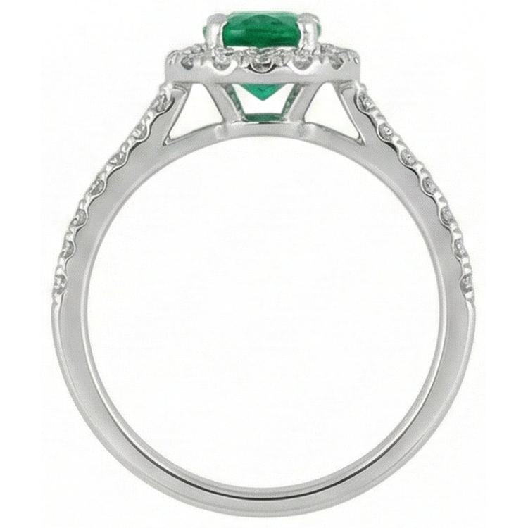 Alliance Verte Emeraude Et Diamants 5.25 Carats 14K WG