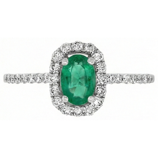 Alliance Verte Emeraude Et Diamants 5.25 Carats 14K WG