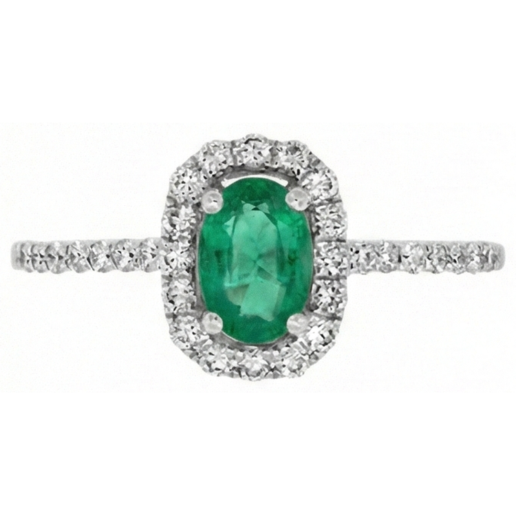 Alliance Verte Emeraude Et Diamants 5.25 Carats 14K WG