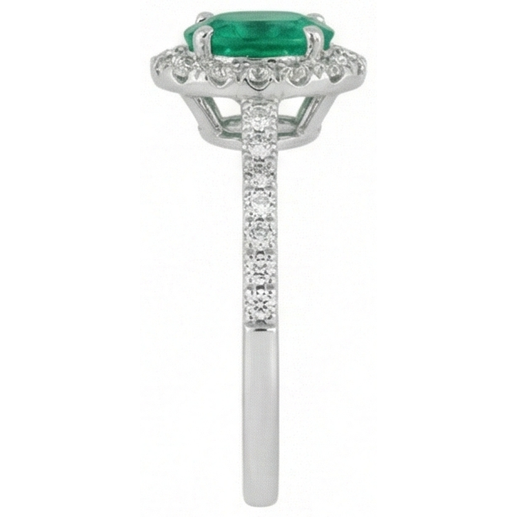Alliance Verte Emeraude Et Diamants 5.25 Carats 14K WG