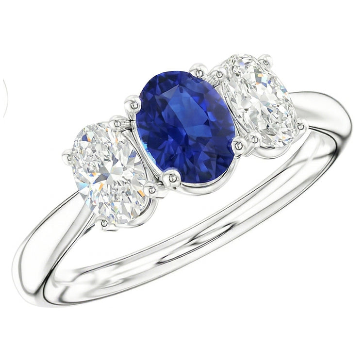 naturel oval diamant 2.50carats alliance vue de face