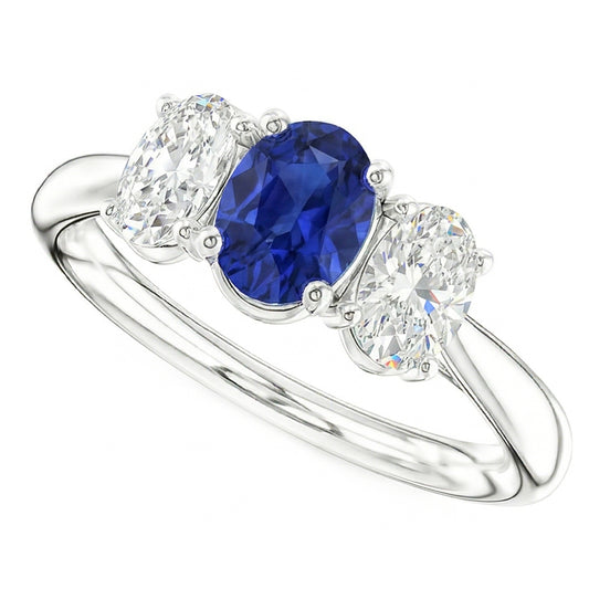 naturel oval diamant 2.50carats alliance angle de côté