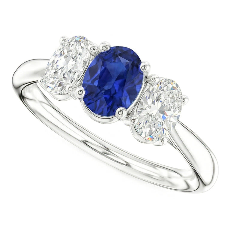 naturel oval diamant 2.50carats alliance angle de côté
