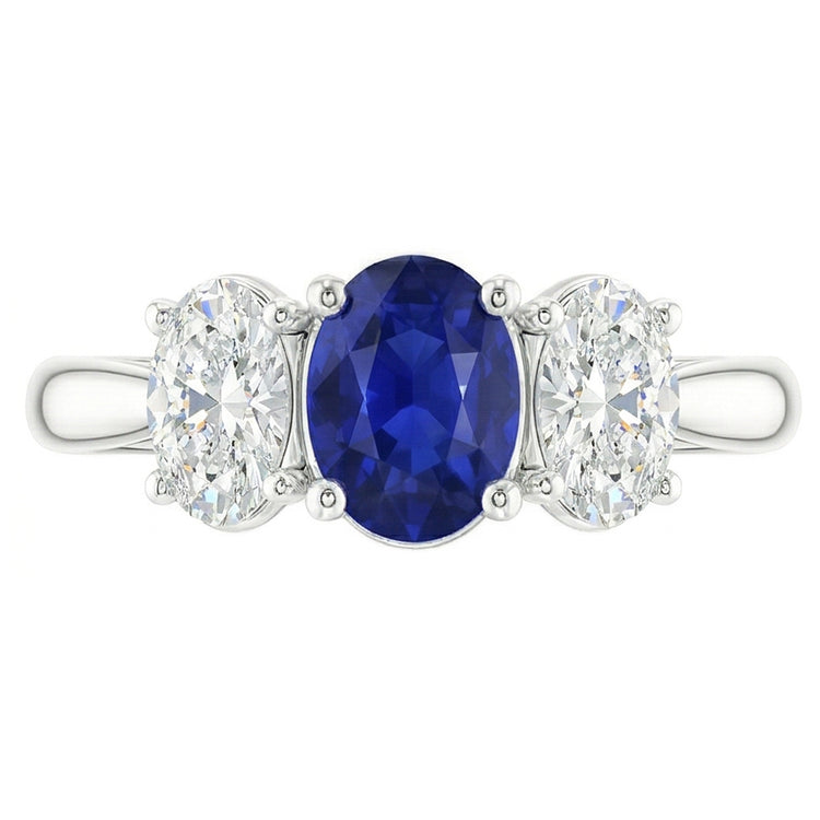 naturel oval diamant 2.50carats alliance vue de dessus