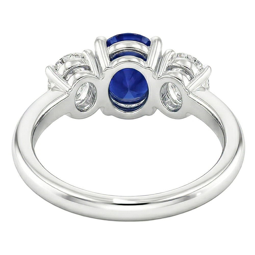 naturel oval diamant 2.50carats alliance vue de profil