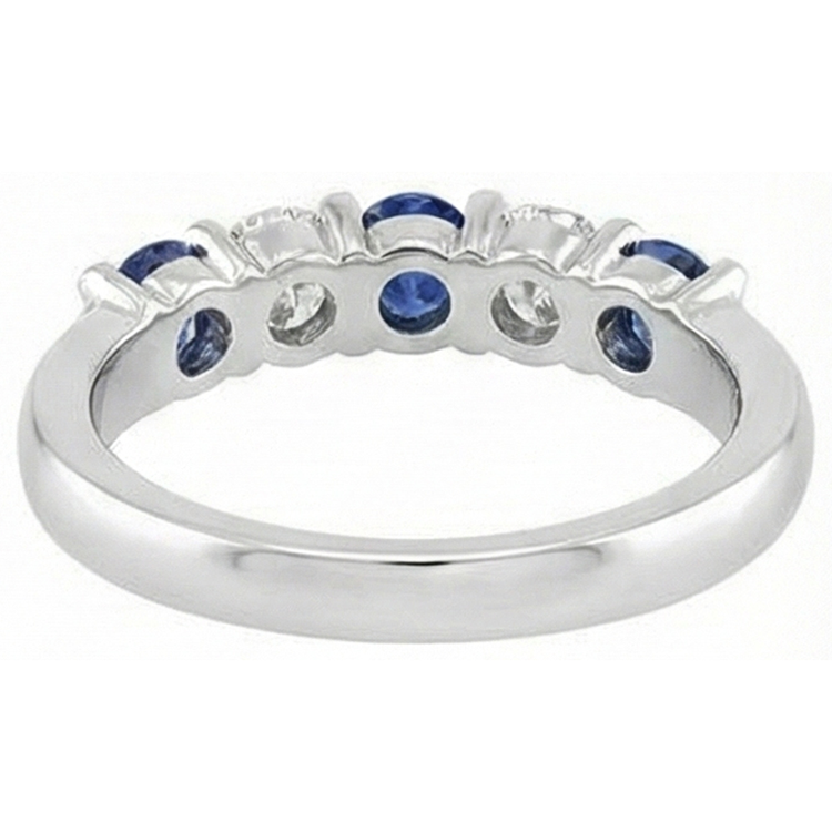 Alliance de 2.45 ct avec diamants saphir Sri Lanka ronds