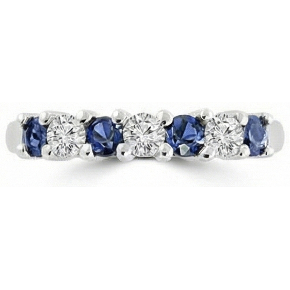 Alliance de 2.45 ct avec diamants saphir Sri Lanka ronds