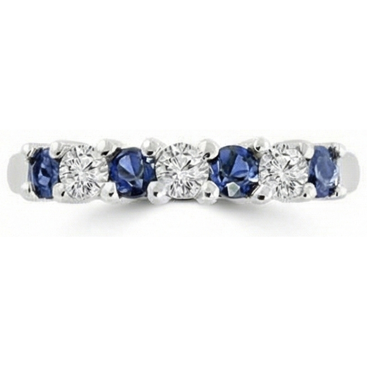 Alliance de 2.45 ct avec diamants saphir Sri Lanka ronds