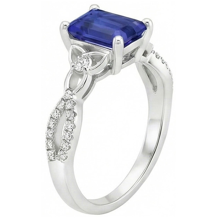 Alliance diamant saphir du Sri Lanka émeraude 3 carats neuf
