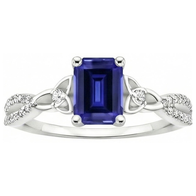 Alliance diamant saphir du Sri Lanka émeraude 3 carats neuf