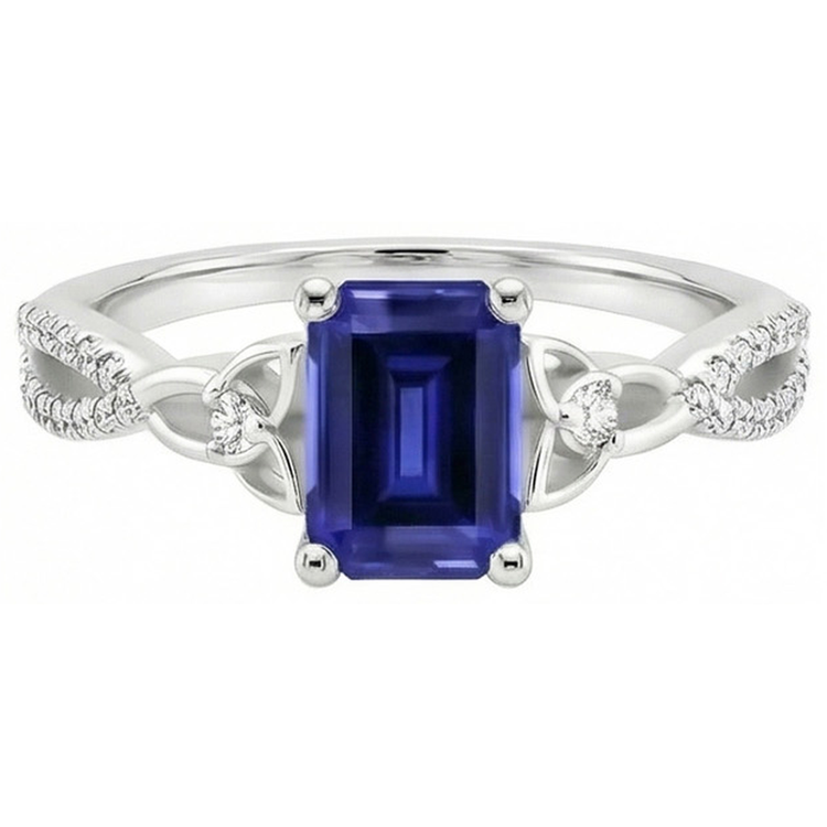 Alliance diamant saphir du Sri Lanka émeraude 3 carats neuf