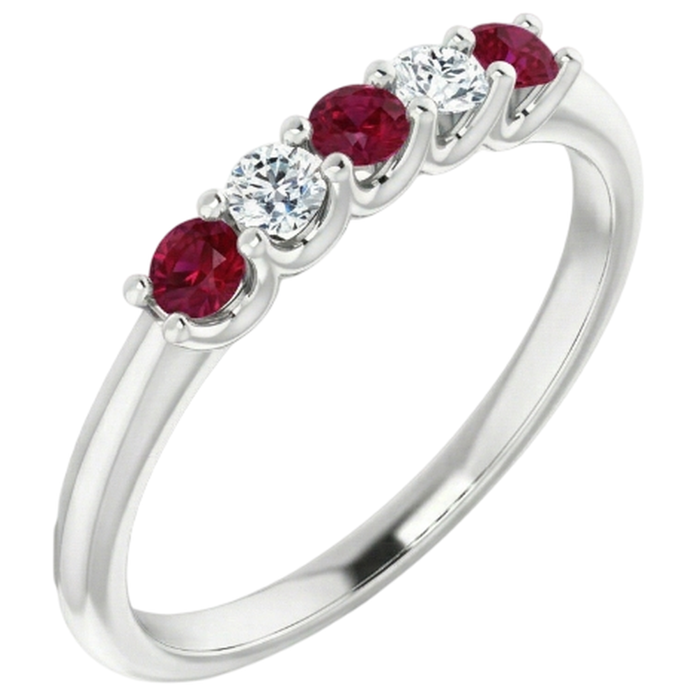 naturel round rubis 1carats alliance vue de face