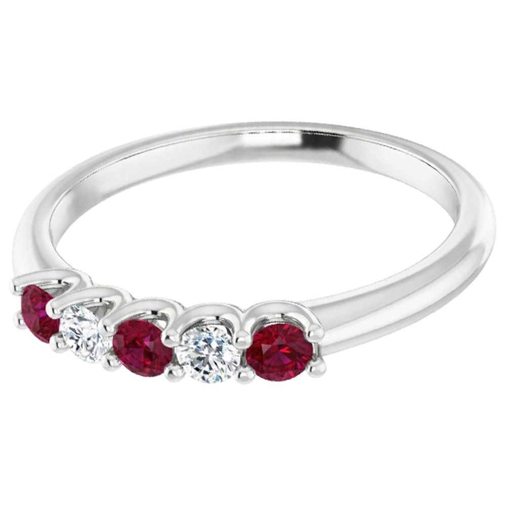 naturel round rubis 1carats alliance angle de côté