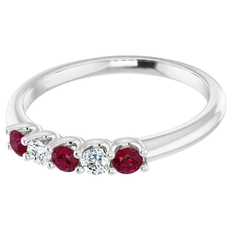 naturel round rubis 1carats alliance angle de côté