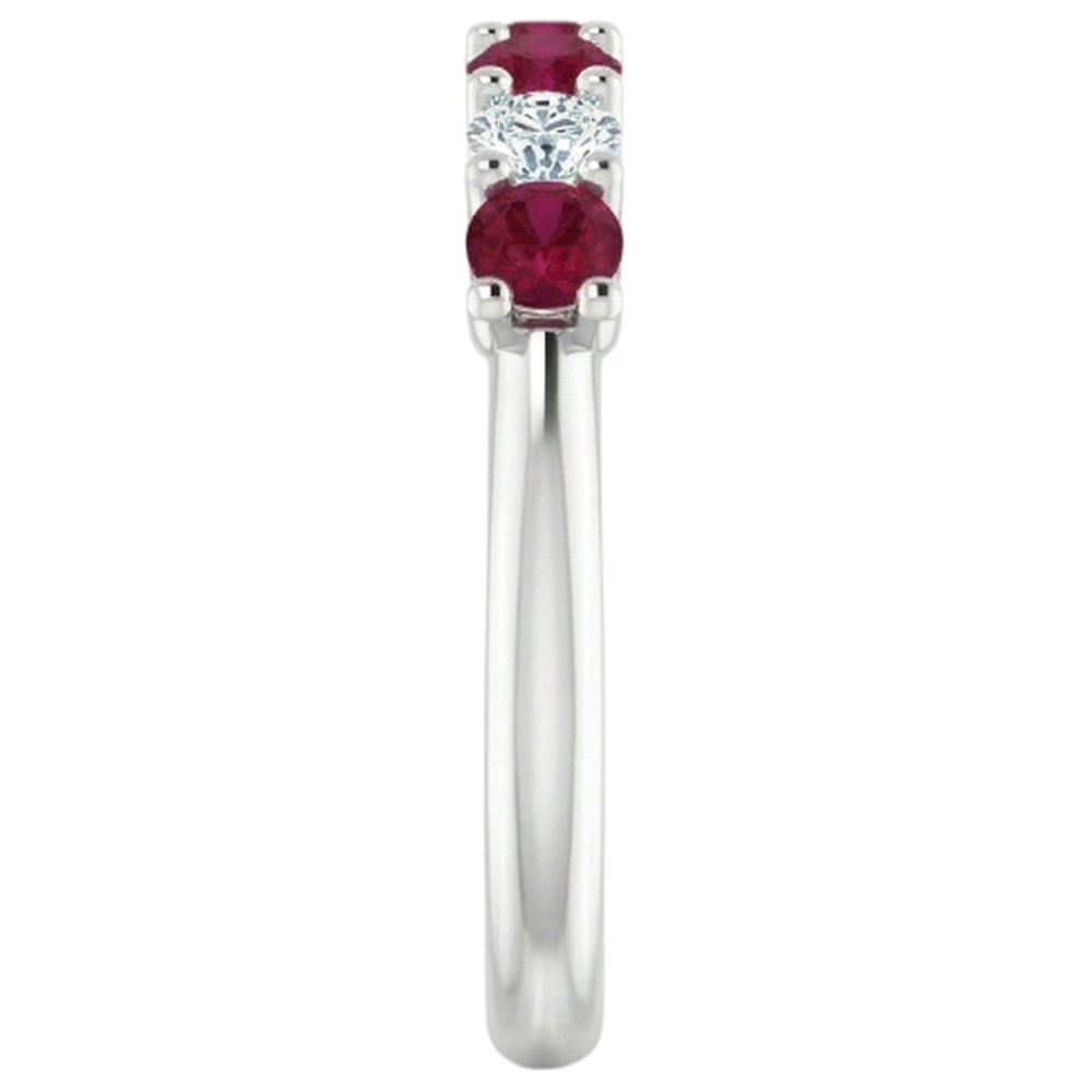 naturel round rubis 1carats alliance vue de profil